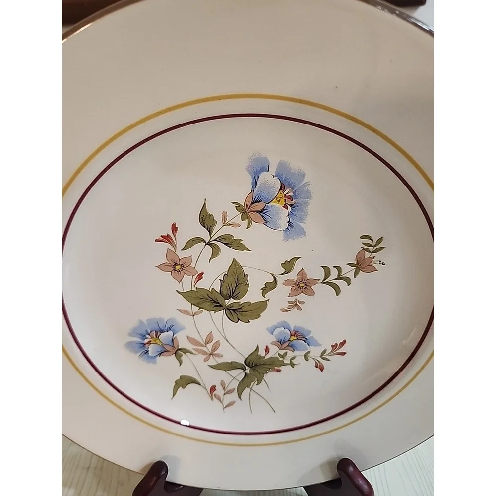 Vintage Royal China, Spring, Blue & Pink Floral, 10 Inch Dinner Plate